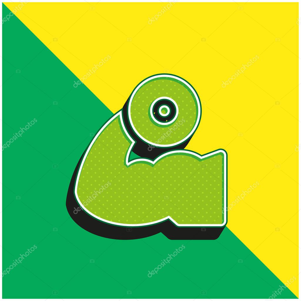 Biceps Green and yellow modern 3d vector icon logo