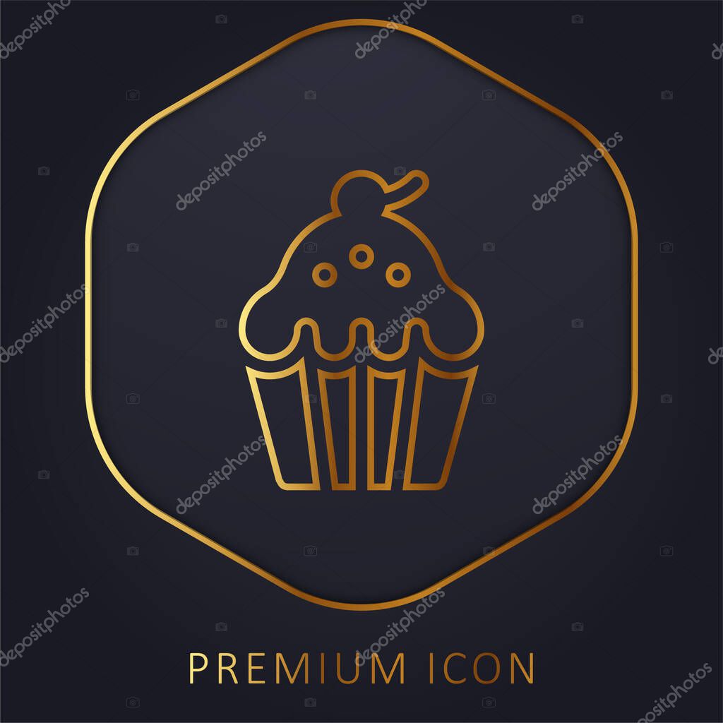 Baked golden line premium logo or icon