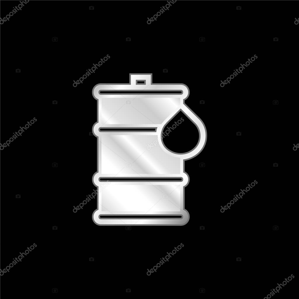 Barrel silver plated metallic icon