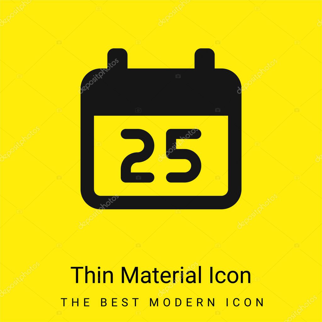 25 December minimal bright yellow material icon