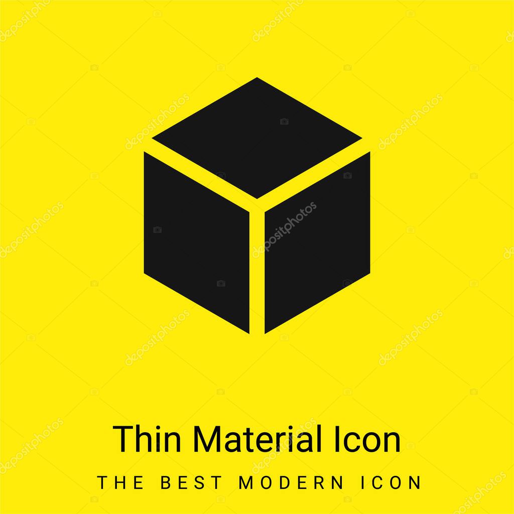 3d minimal bright yellow material icon