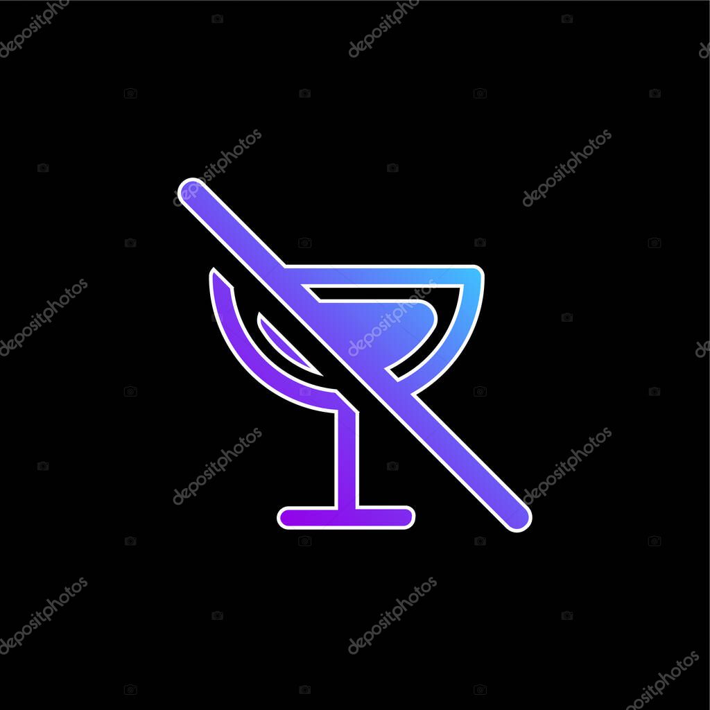 Alcoholic Drinks Prohibition blue gradient vector icon