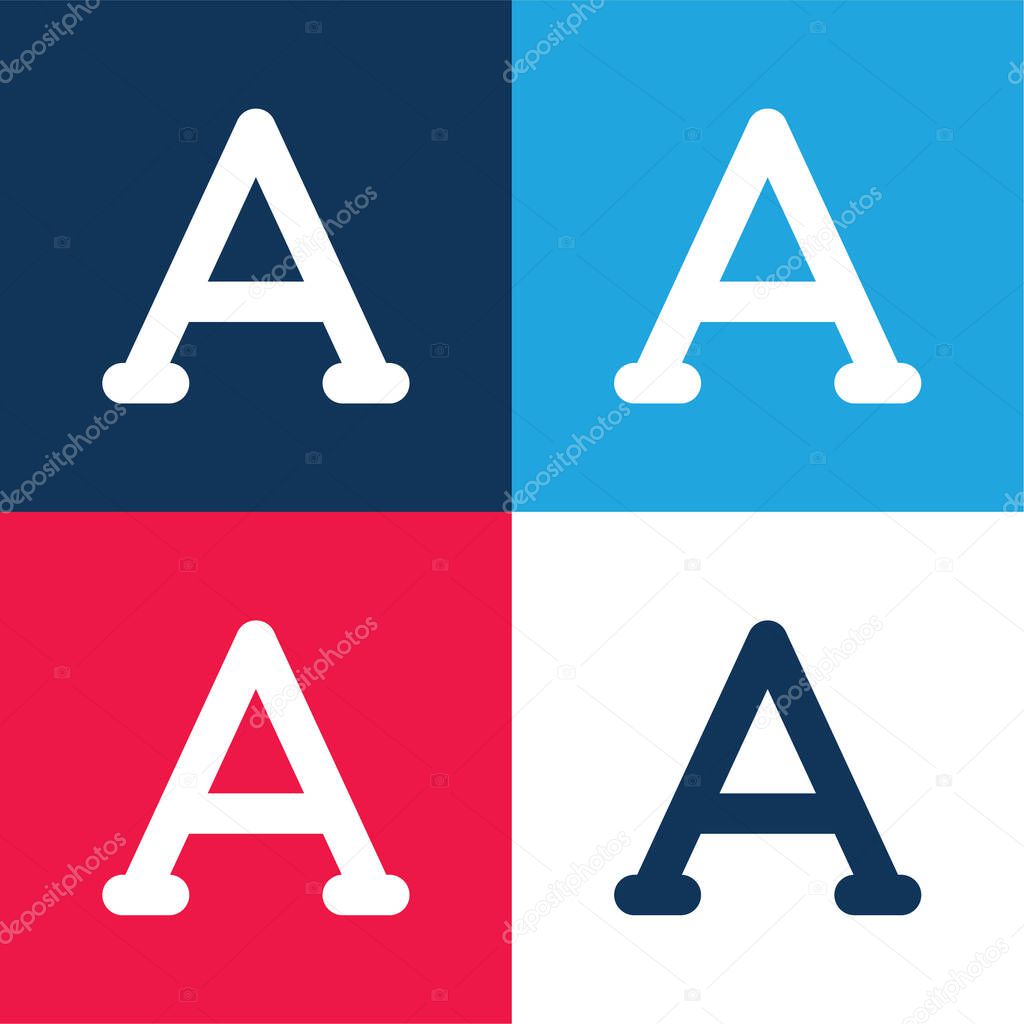 Alpha blue and red four color minimal icon set