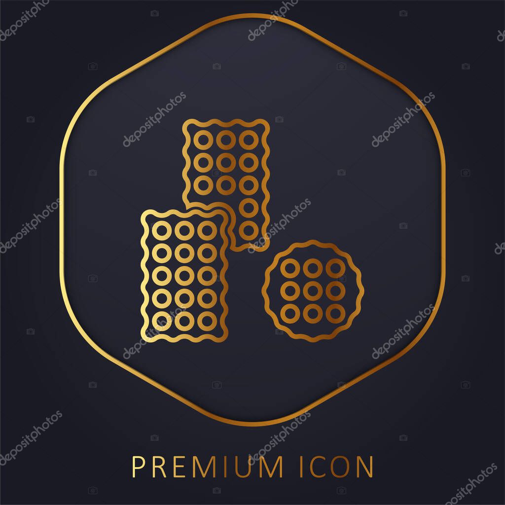 Biscuit golden line premium logo or icon