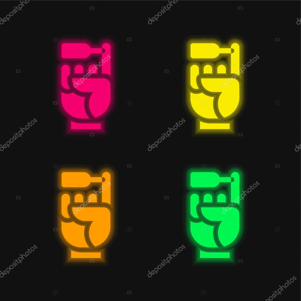 Blood Test four color glowing neon vector icon