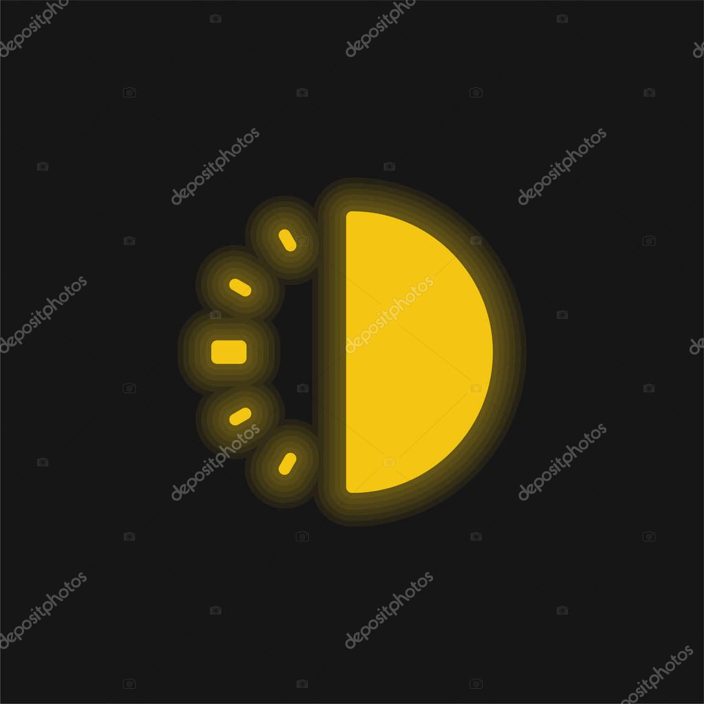 30 Minutes yellow glowing neon icon