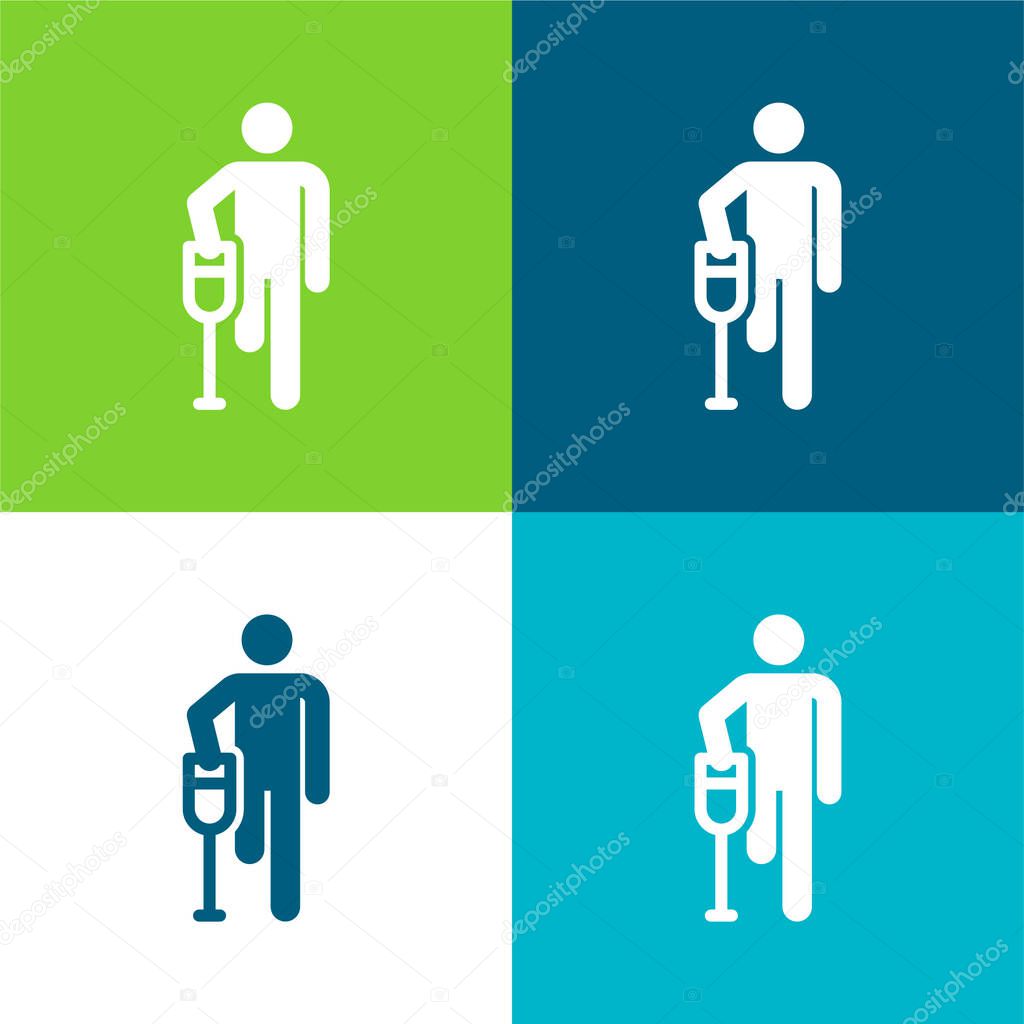 Accident Flat four color minimal icon set
