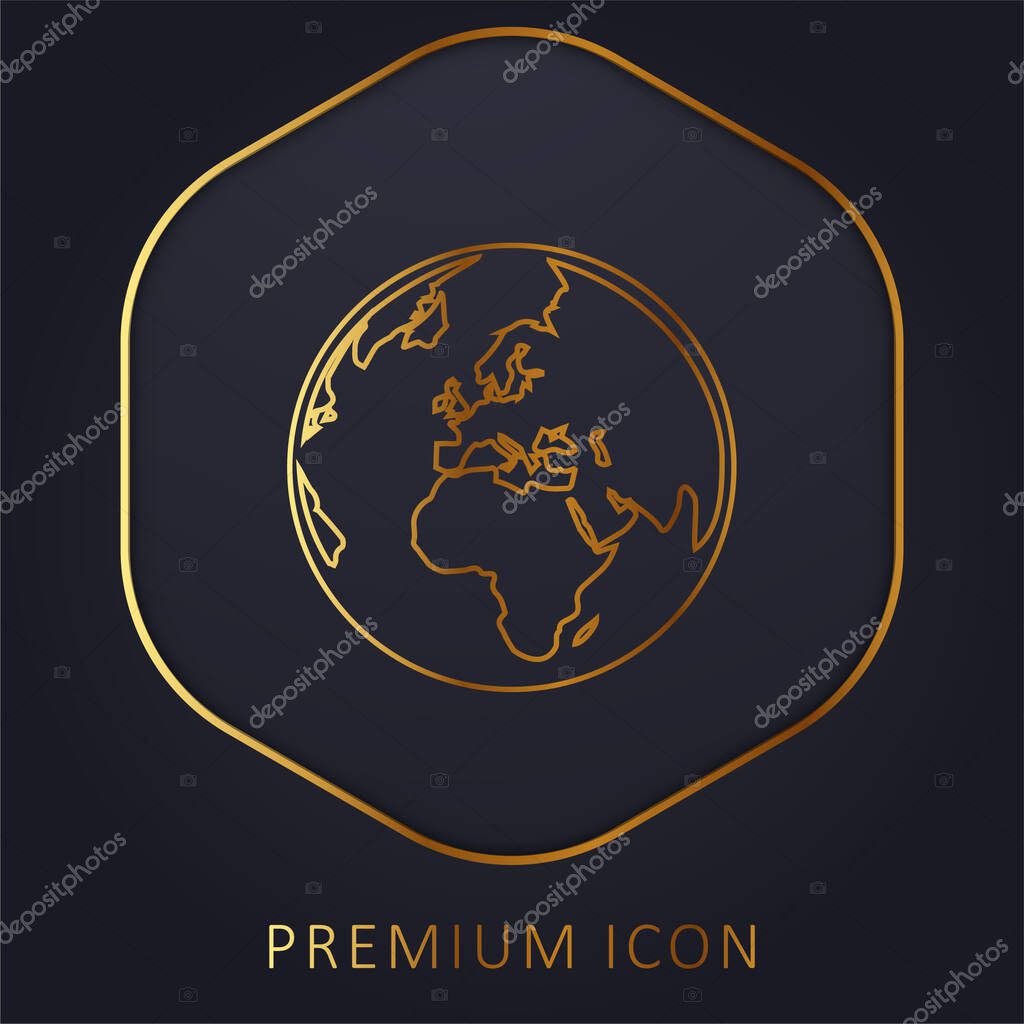 Asmallworld Logo golden line premium logo or icon