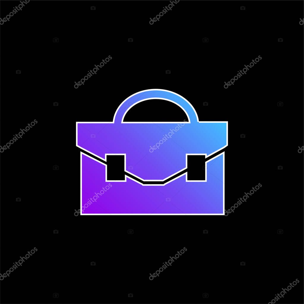 Black Briefcase blue gradient vector icon