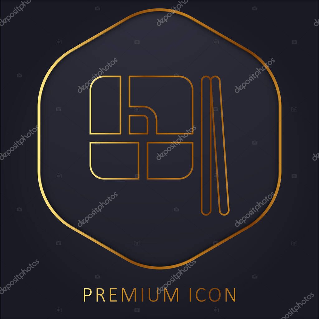 Bento golden line premium logo or icon