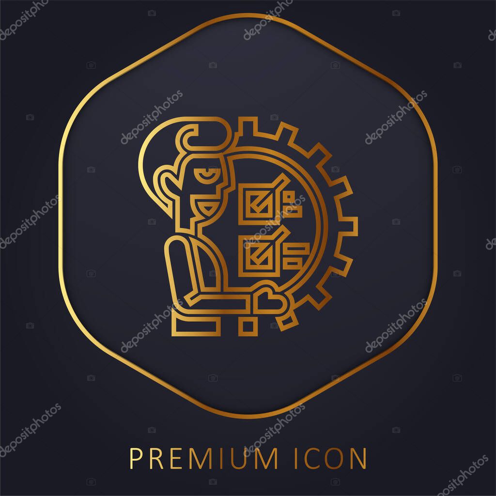 Ability golden line premium logo or icon