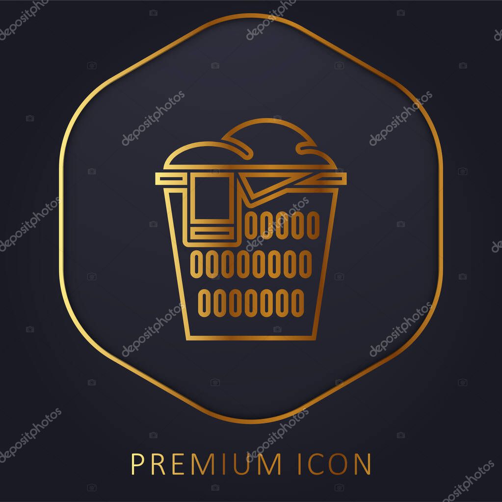 Basket golden line premium logo or icon