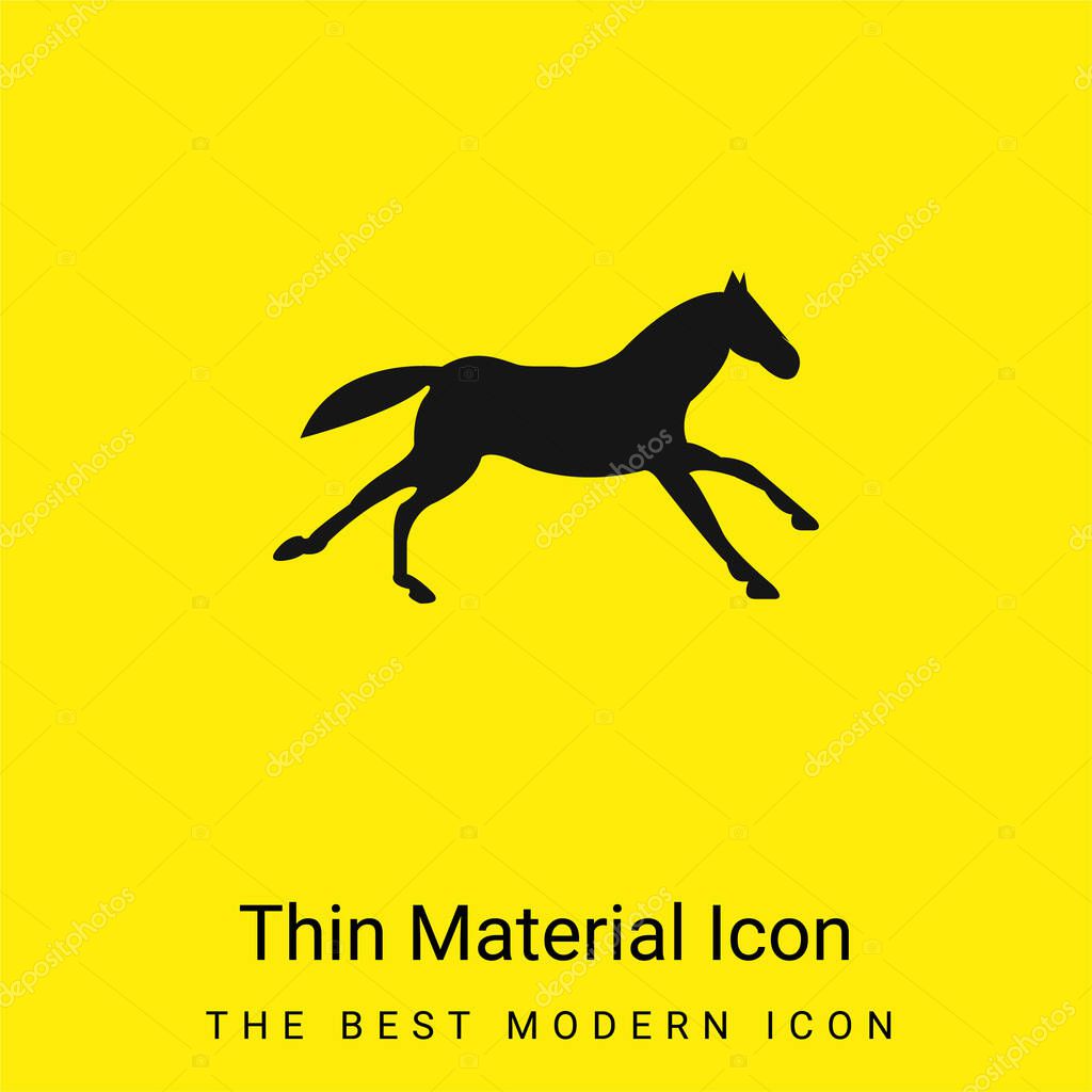 Black Running Horse minimal bright yellow material icon