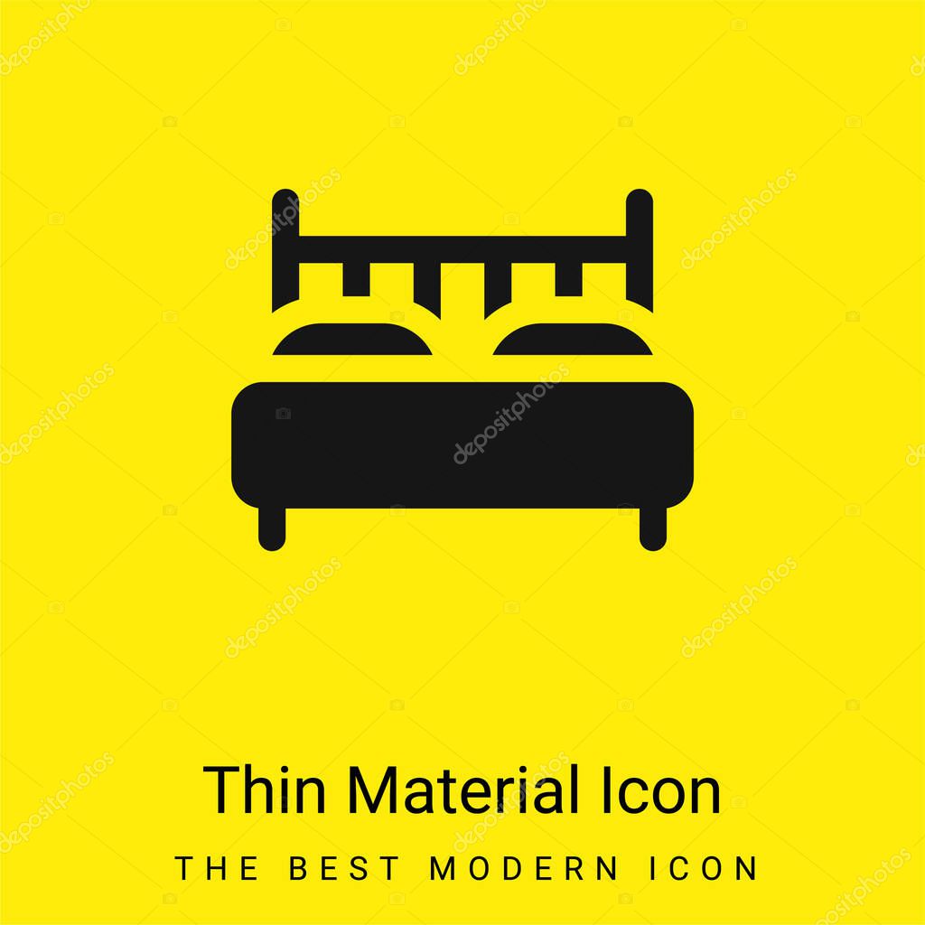 Bed minimal bright yellow material icon