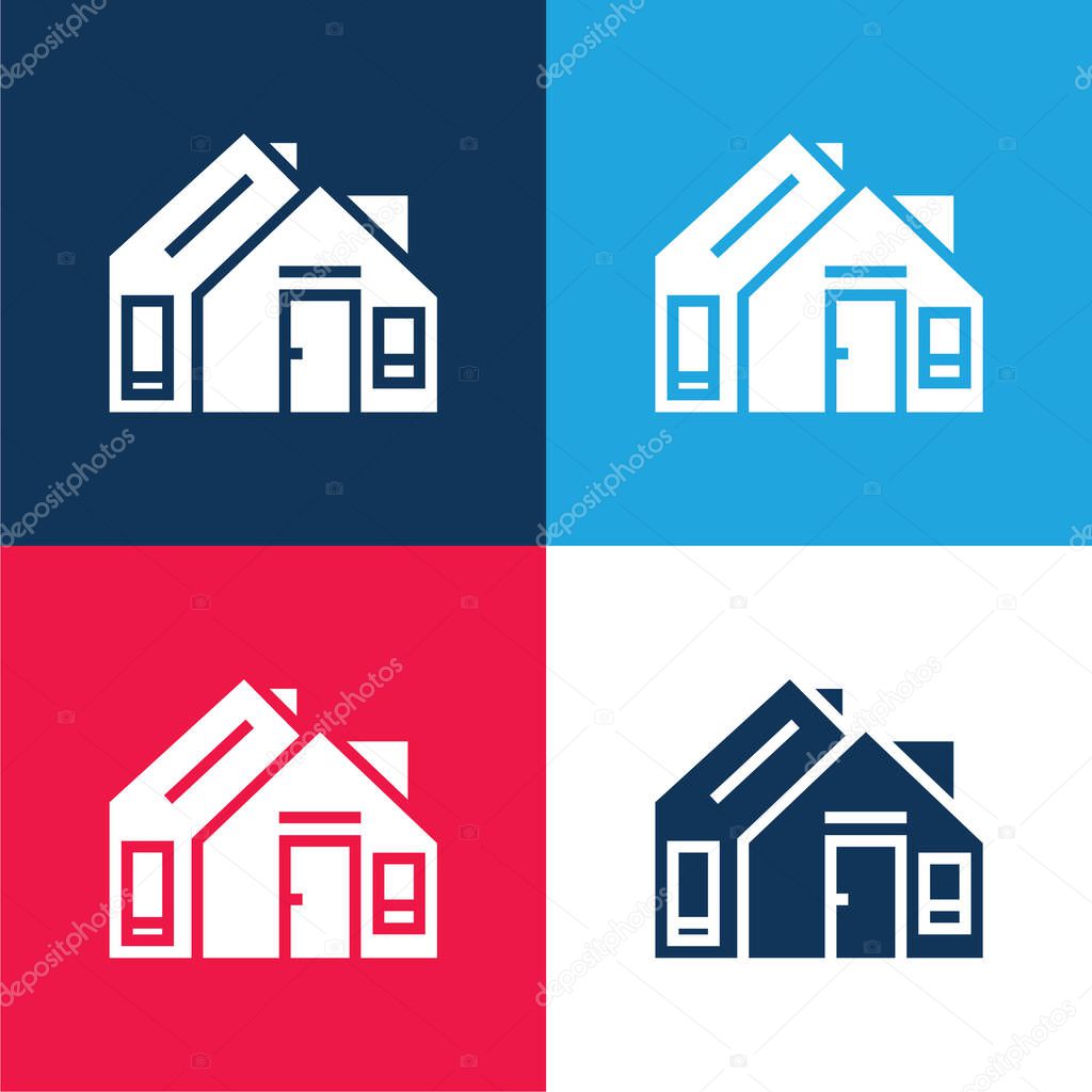 Address blue and red four color minimal icon set