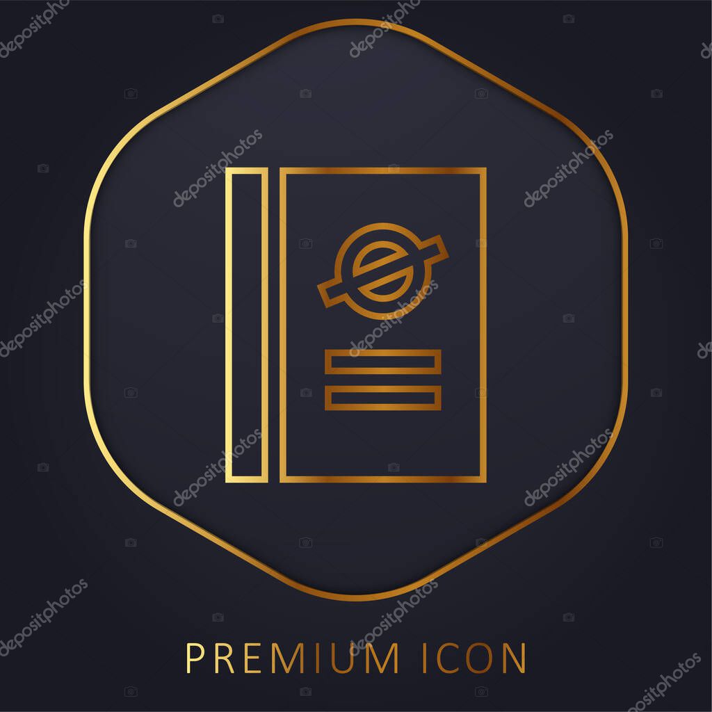 Book golden line premium logo or icon