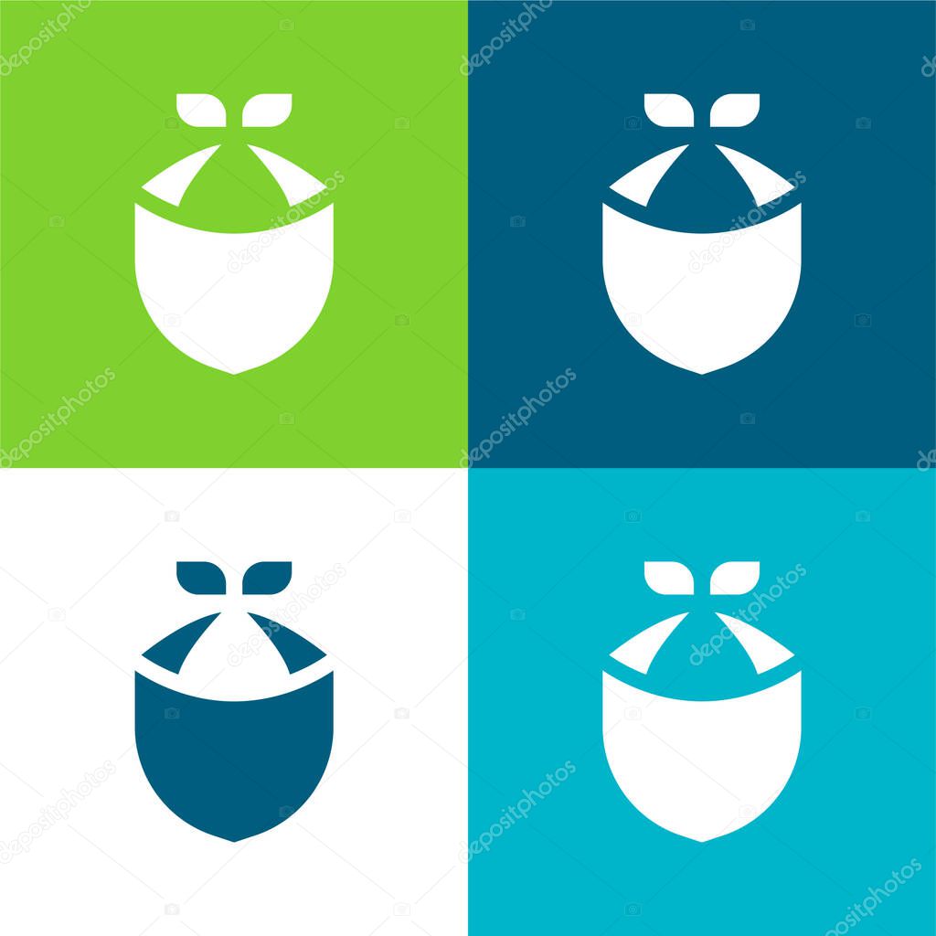 Bandana Flat four color minimal icon set
