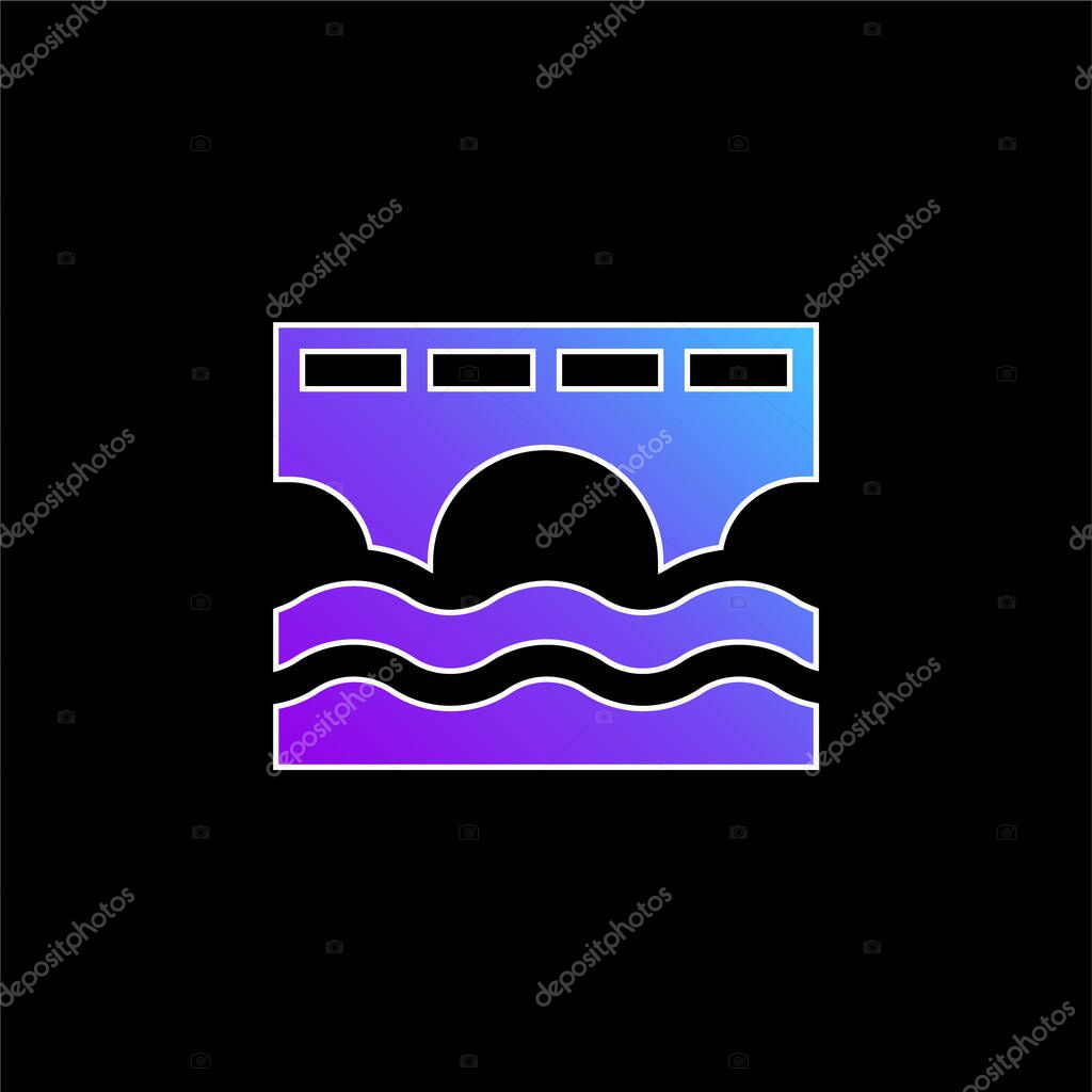 Bridge blue gradient vector icon