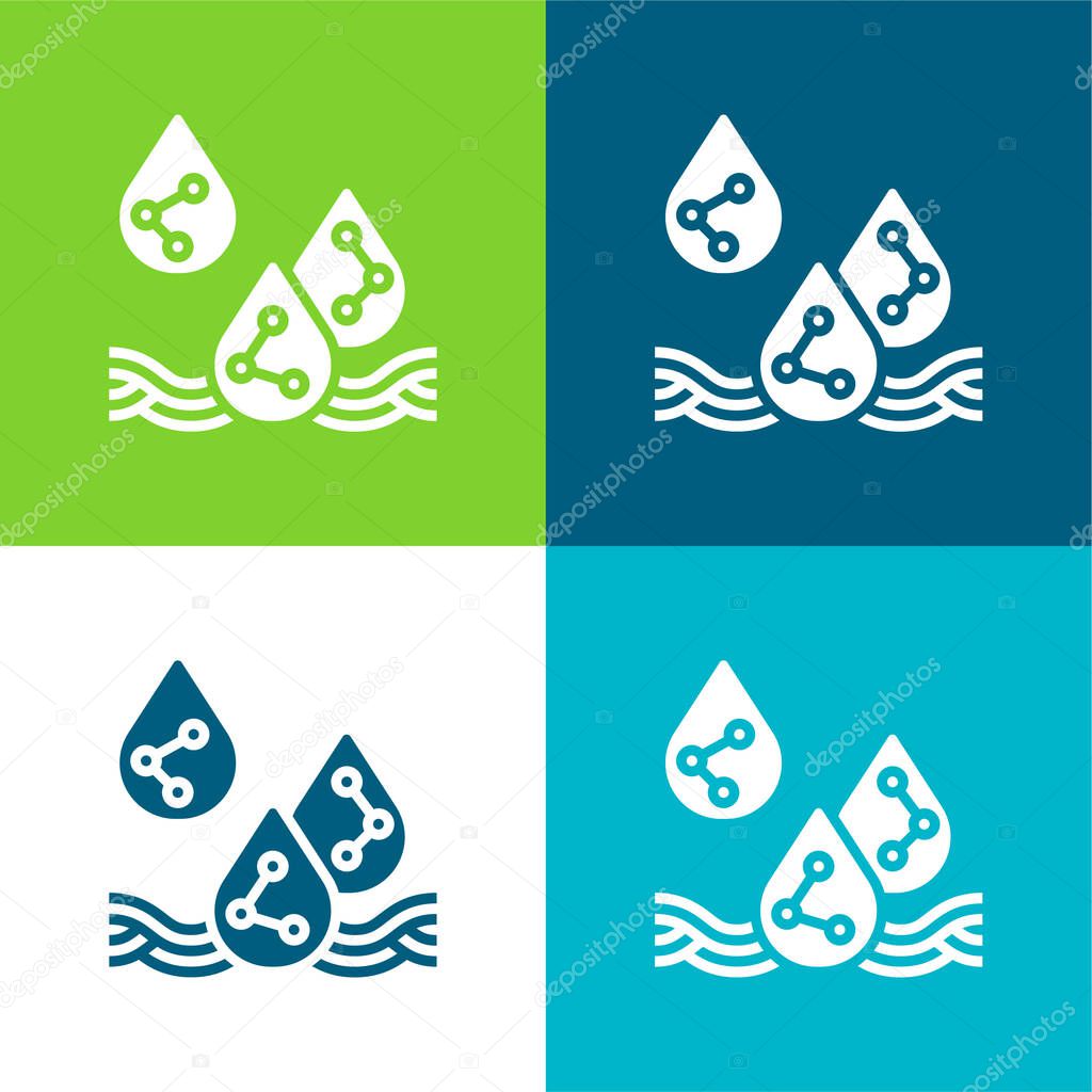 Acid Rain Flat four color minimal icon set
