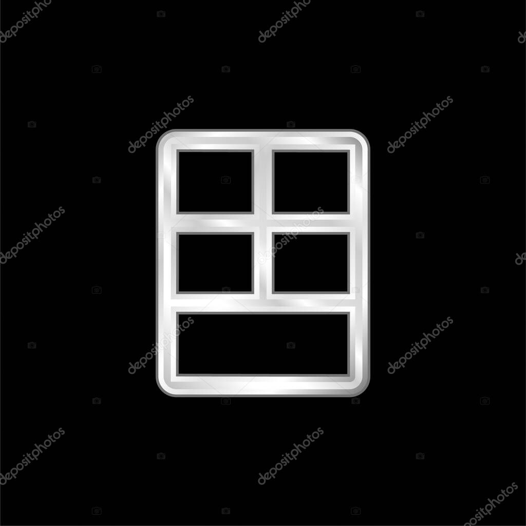 Big Layout silver plated metallic icon