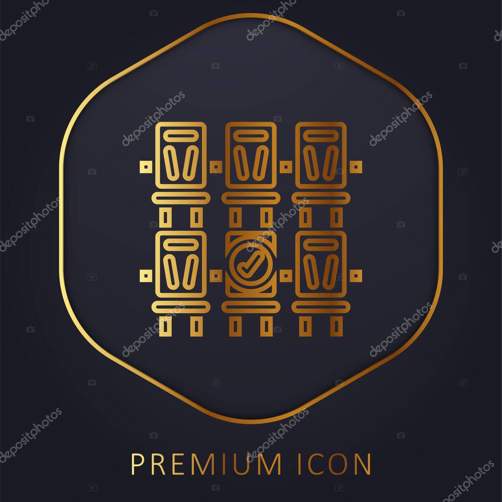 Booking golden line premium logo or icon