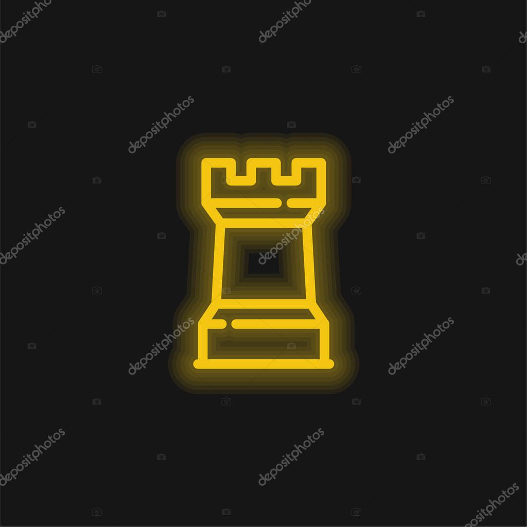 Big Towers yellow glowing neon icon