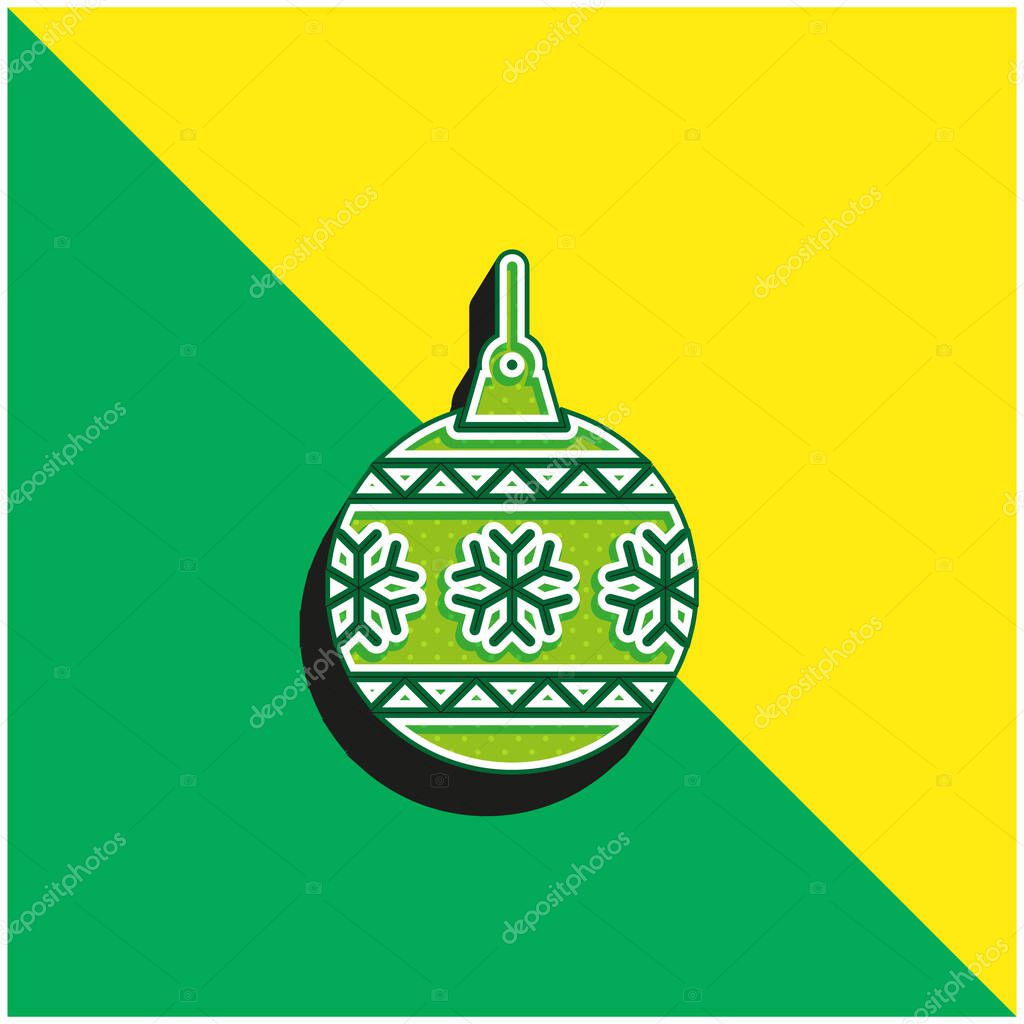 Bauble Green and yellow modern 3d vector icon logo