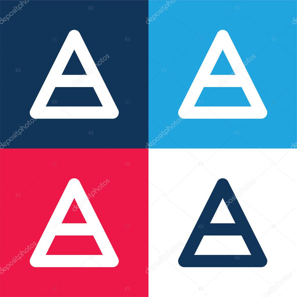 Air Symbol blue and red four color minimal icon set