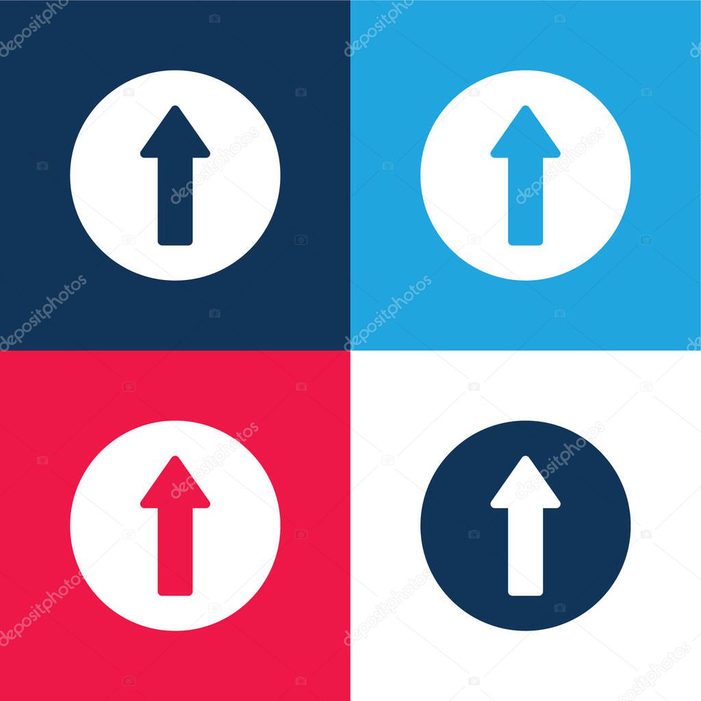 Ahead blue and red four color minimal icon set
