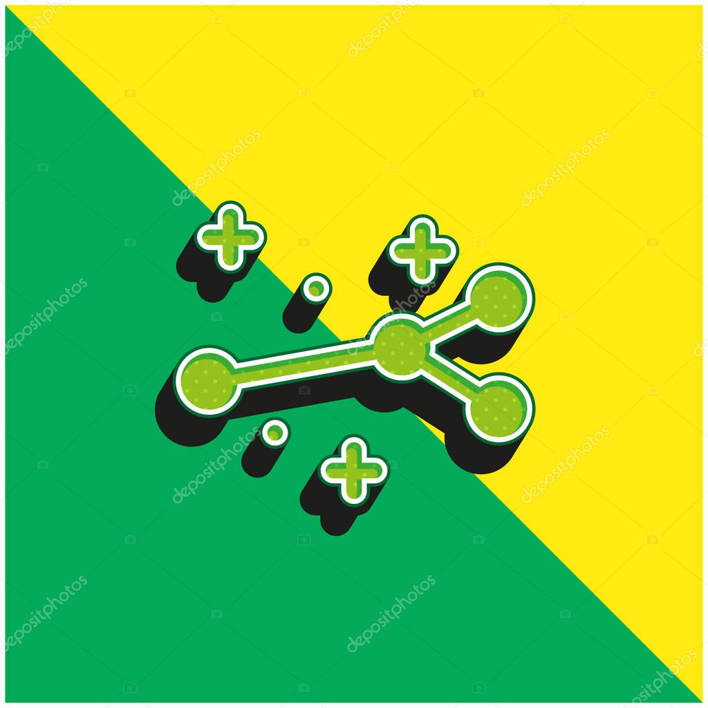 Arrow Green and yellow modern 3d vector icon logo