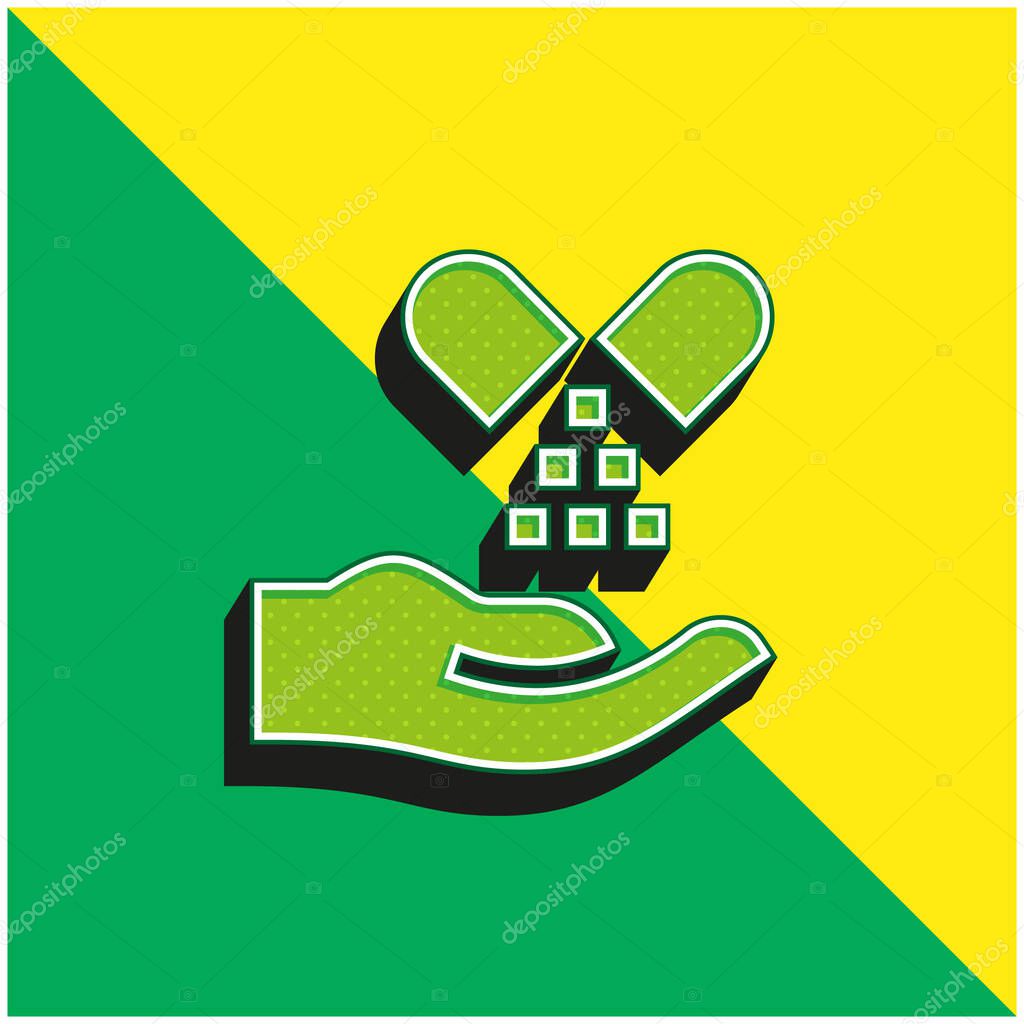 Alternative Medicine Green and yellow modern 3d vector icon logo