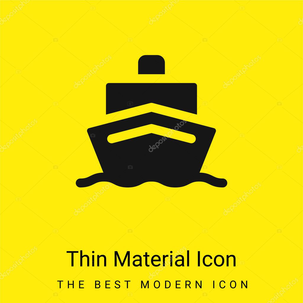 Boat minimal bright yellow material icon