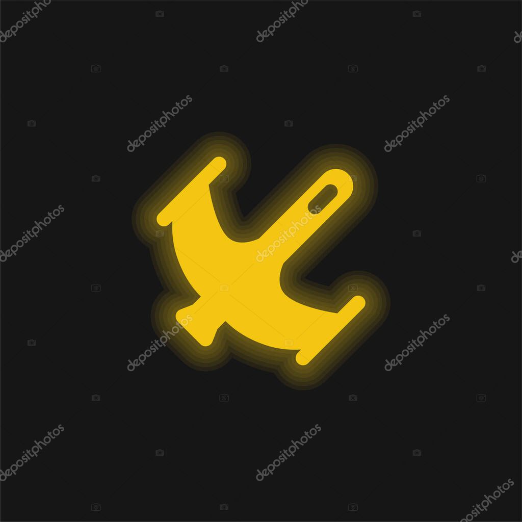Attack Plane yellow glowing neon icon