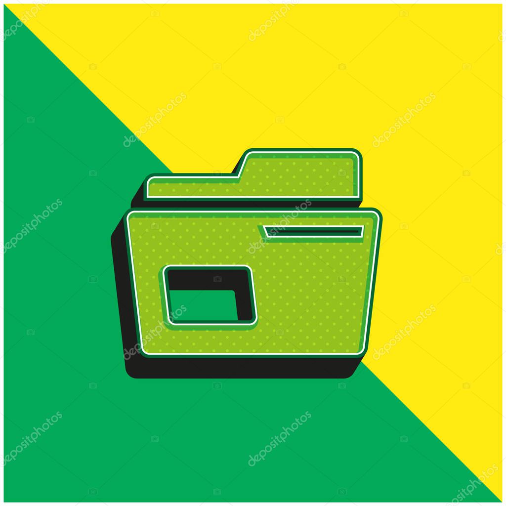 Archive Green and yellow modern 3d vector icon logo