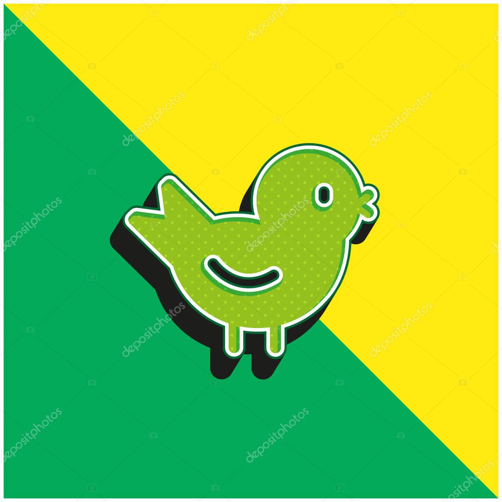 Bird Green and yellow modern 3d vector icon logo