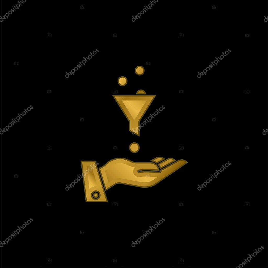 Ads gold plated metalic icon or logo vector