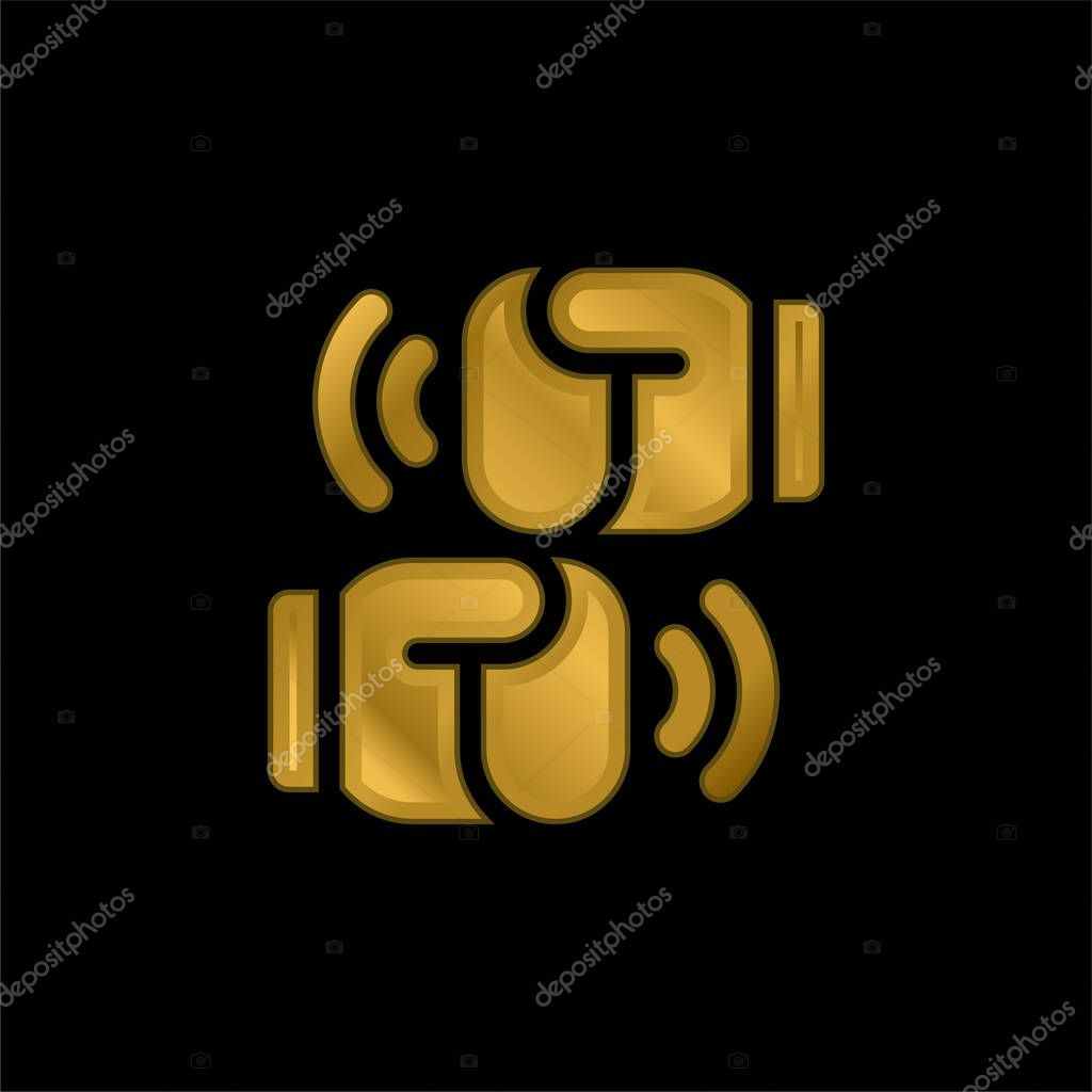 Boxing gold plated metalic icon or logo vector