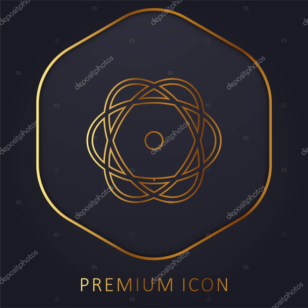Atom Variant golden line premium logo or icon