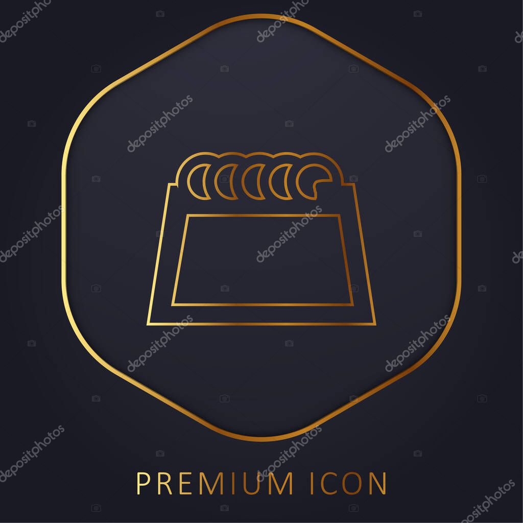 Blank Page With Spring On Top Border golden line premium logo or icon