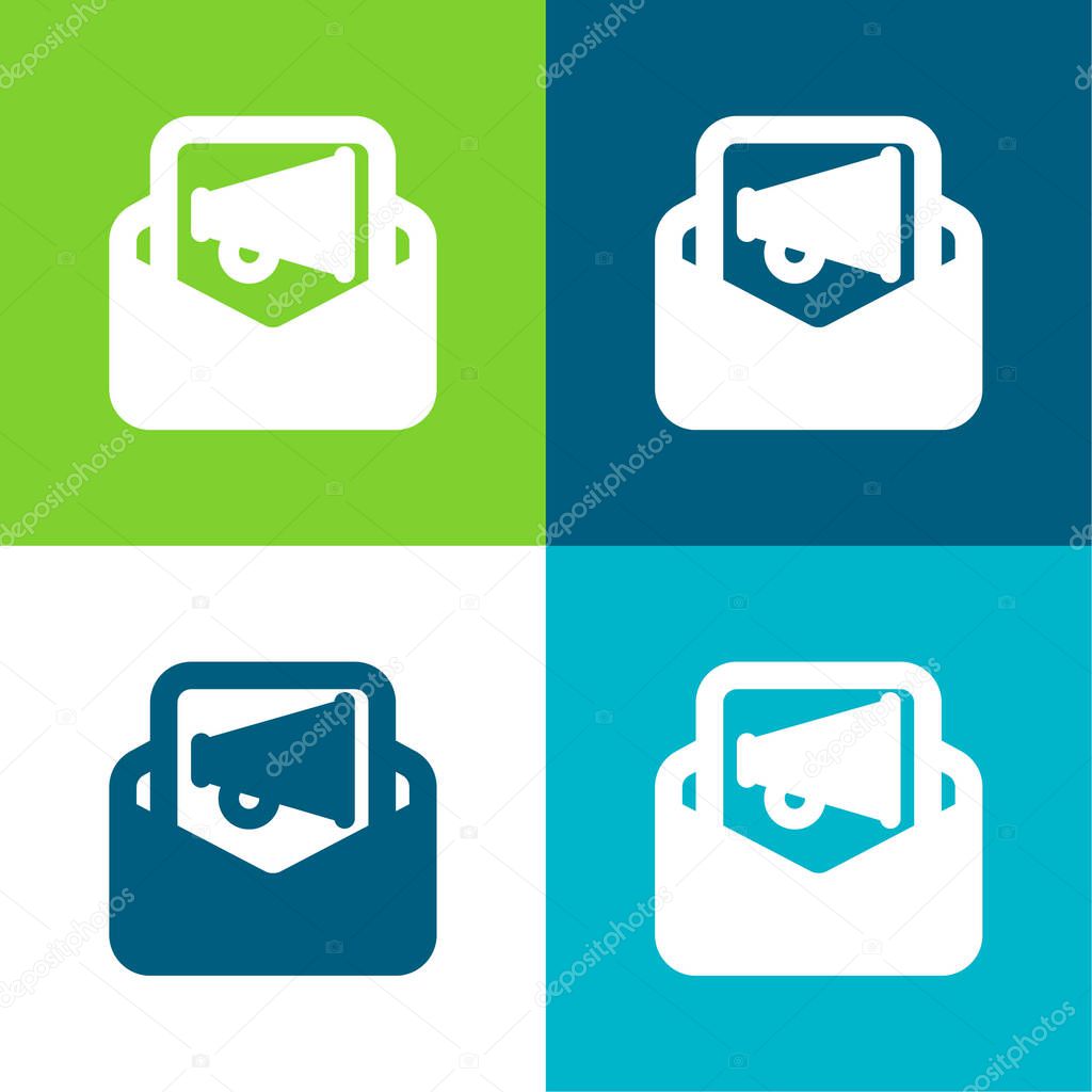 Ads Flat four color minimal icon set