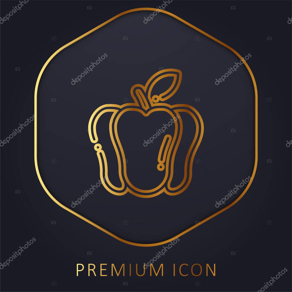 Bell Pepper golden line premium logo or icon