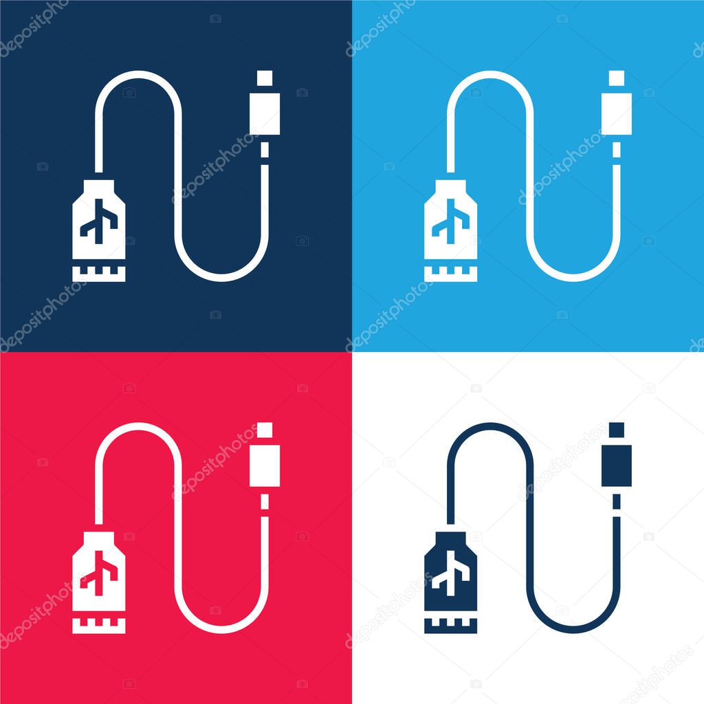 Adapter blue and red four color minimal icon set