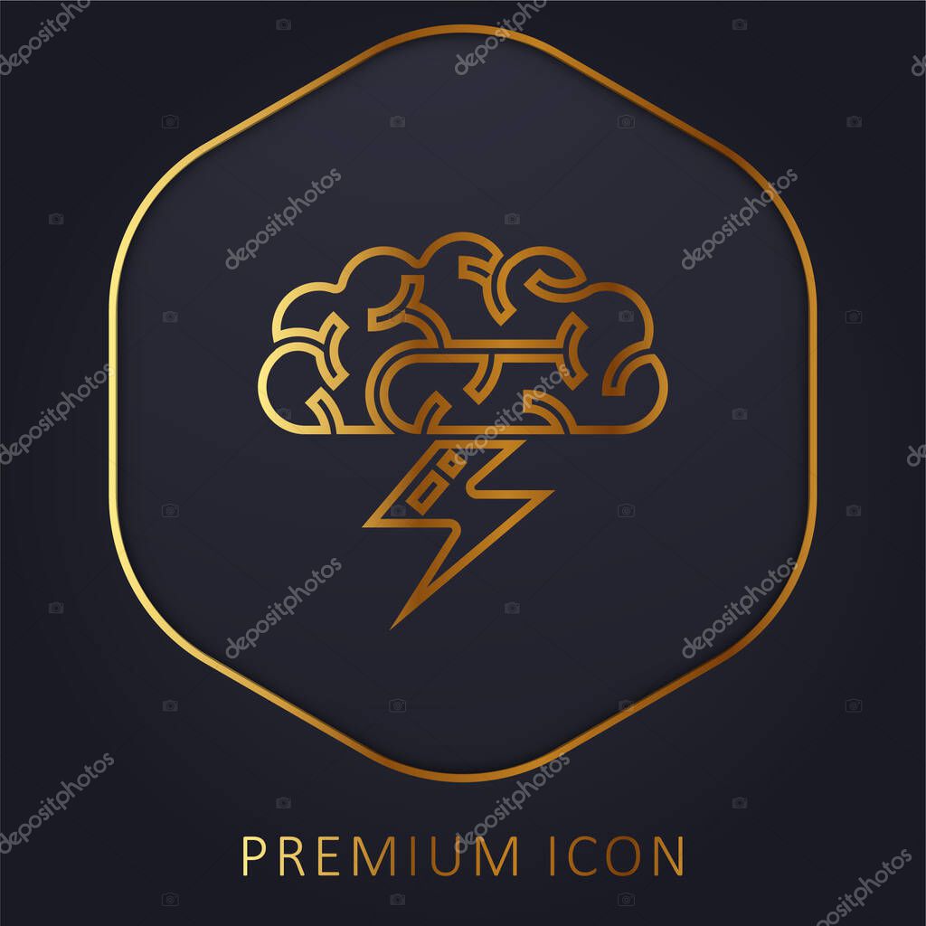 Brainstorm golden line premium logo or icon