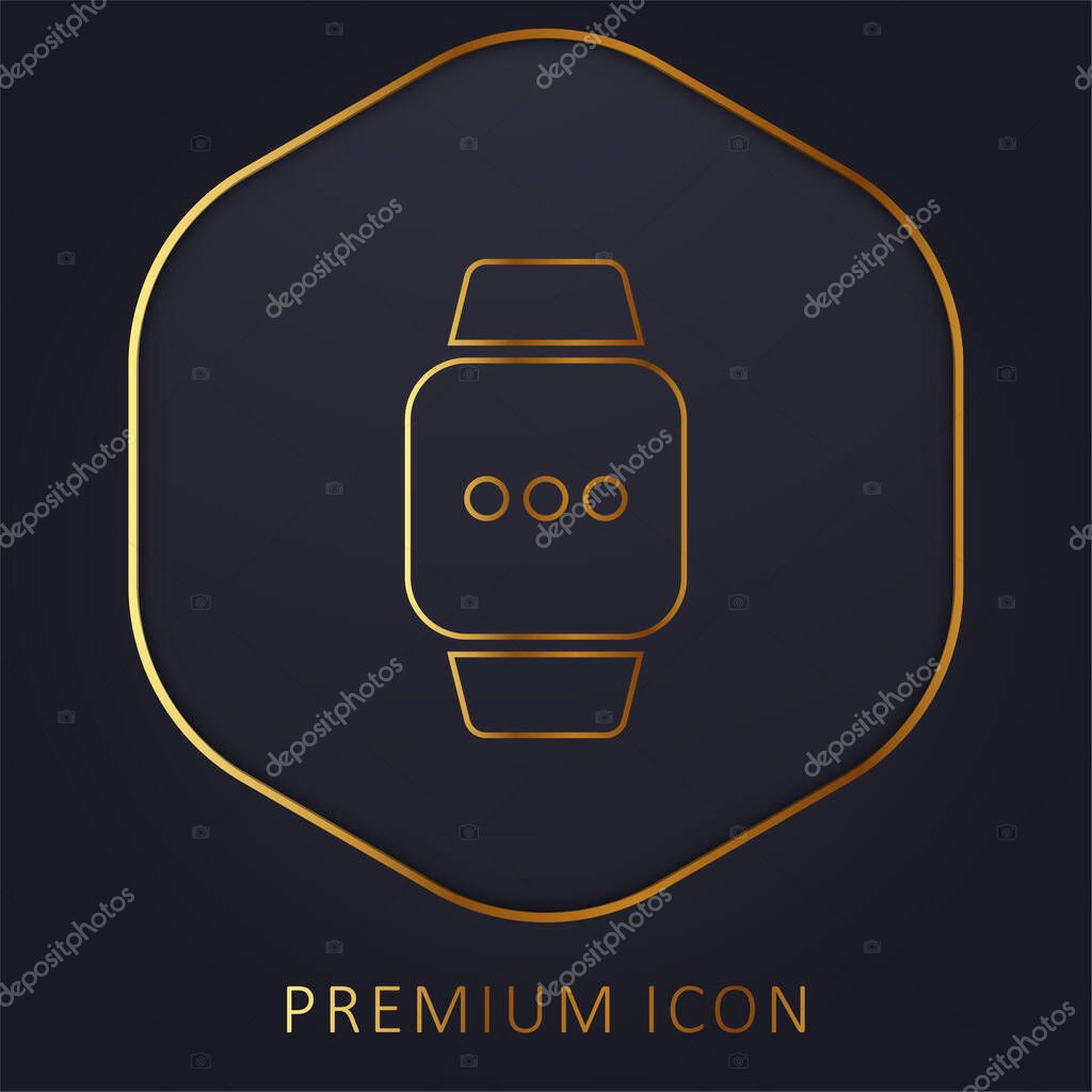 Apple Watch golden line premium logo or icon