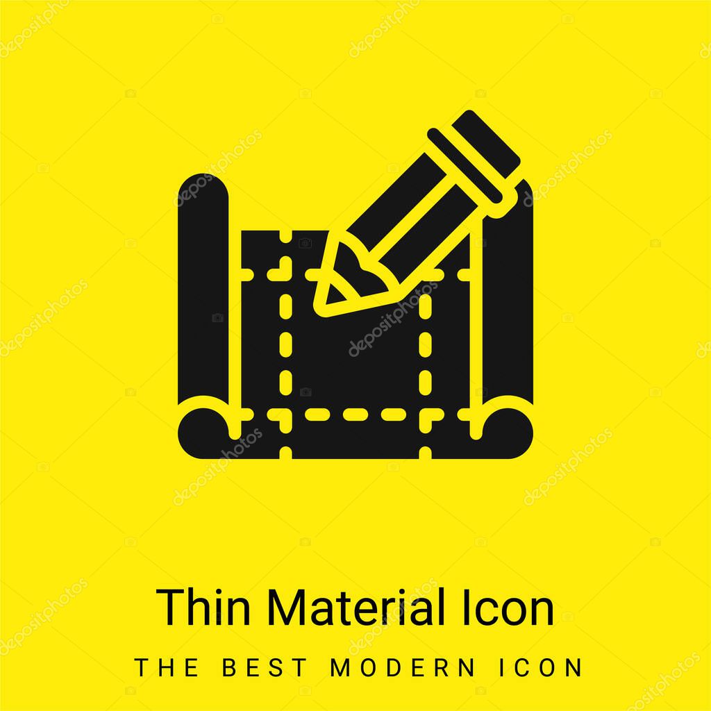 Blueprint minimal bright yellow material icon