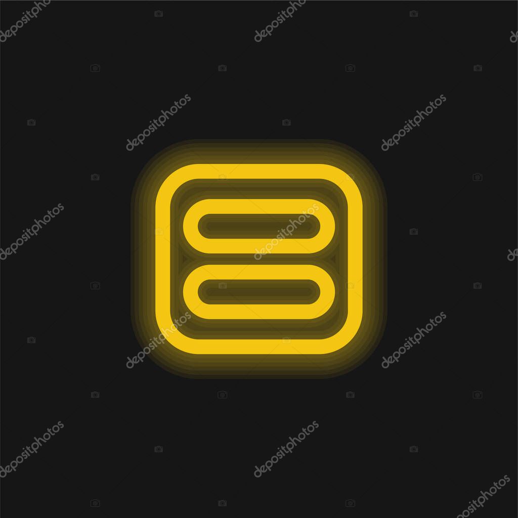 Activated yellow glowing neon icon