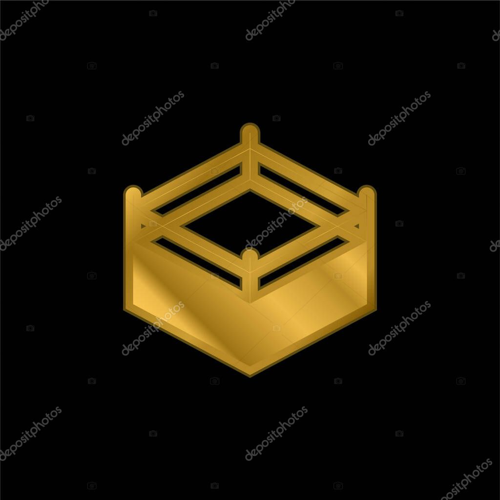 Boxing gold plated metalic icon or logo vector