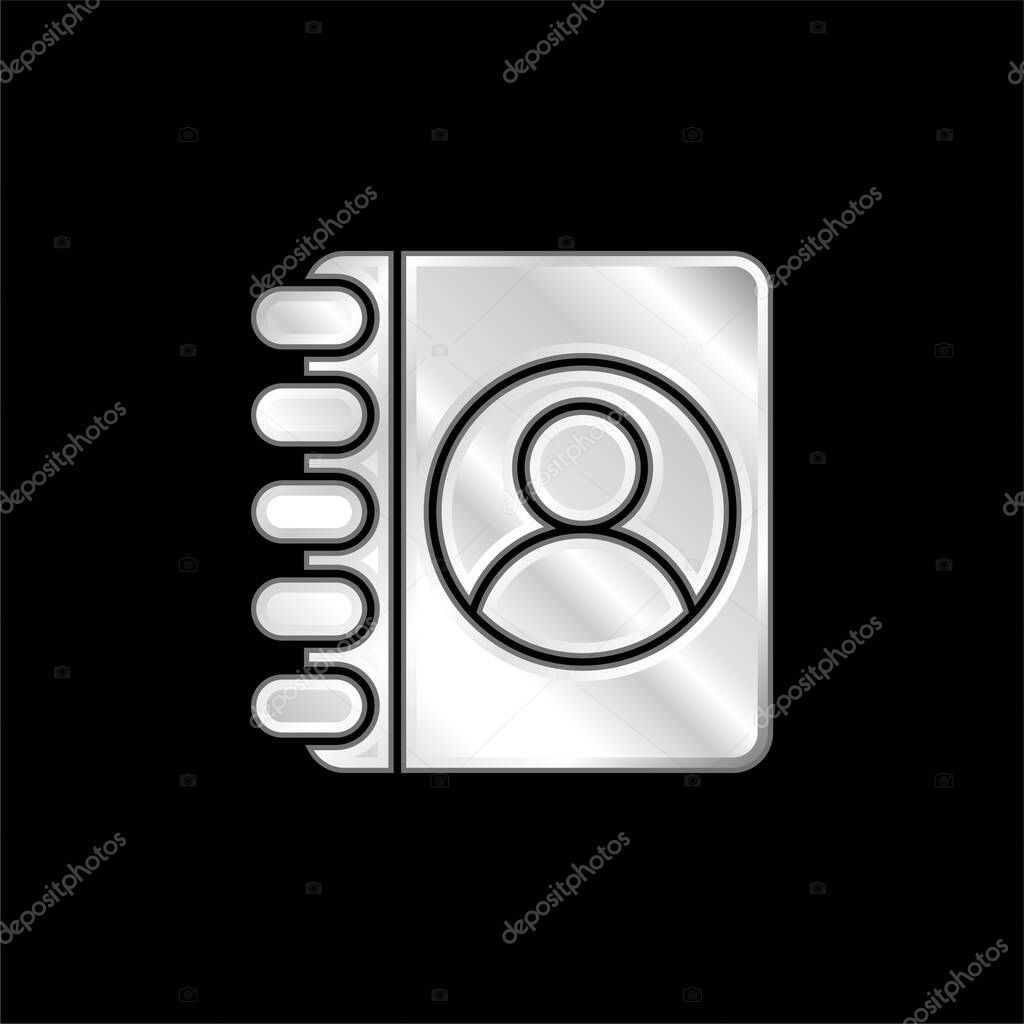 Agenda silver plated metallic icon