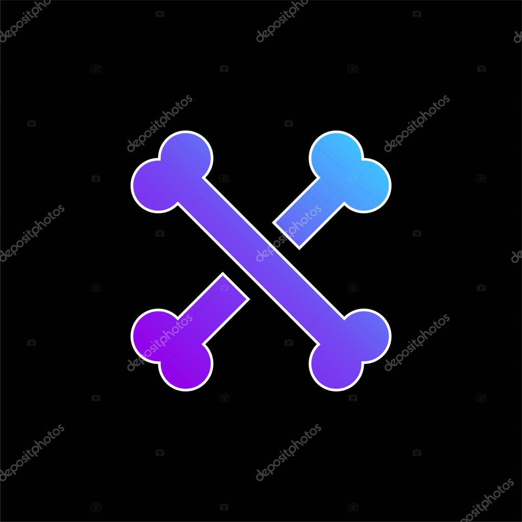 Bones blue gradient vector icon