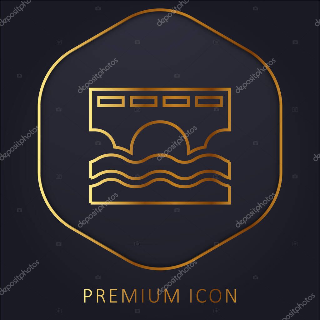 Bridge golden line premium logo or icon